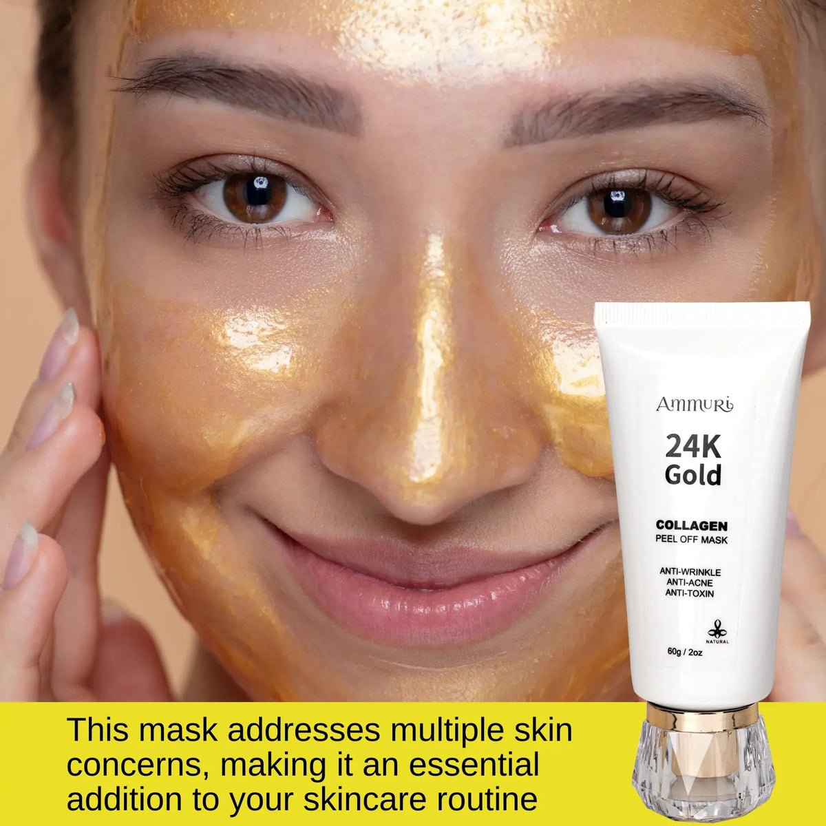 24K Gold Peel-Off Face Mask for Radiance & Deep Cleansing | Ammuri