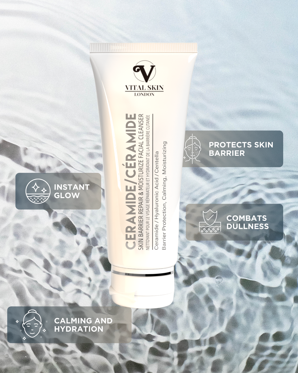 Nettoyant réparateur et hydratant aux céramides