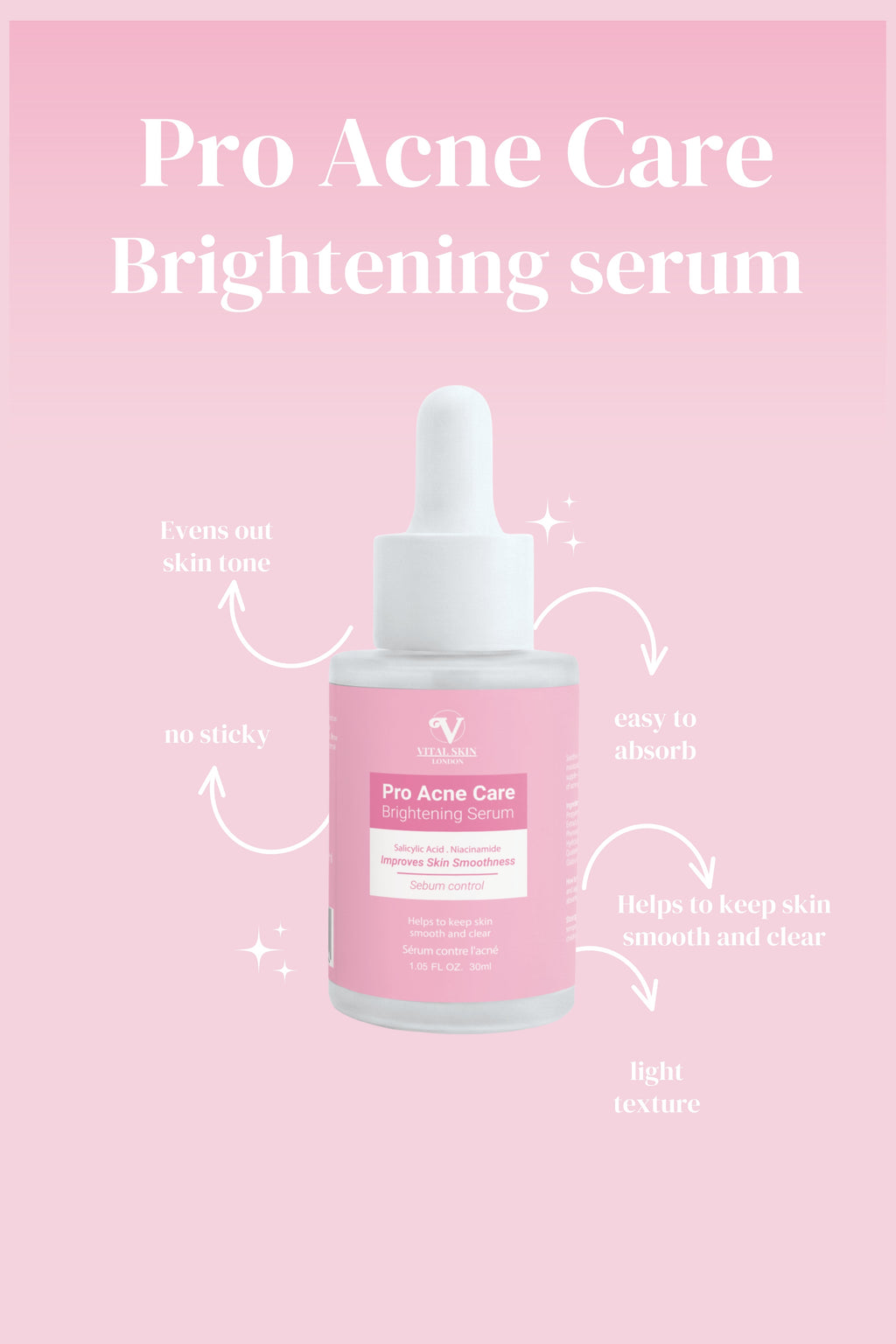 Sérum Éclaircissant Anti-Acné à l'Acide Salicylique et à la Niacinamide