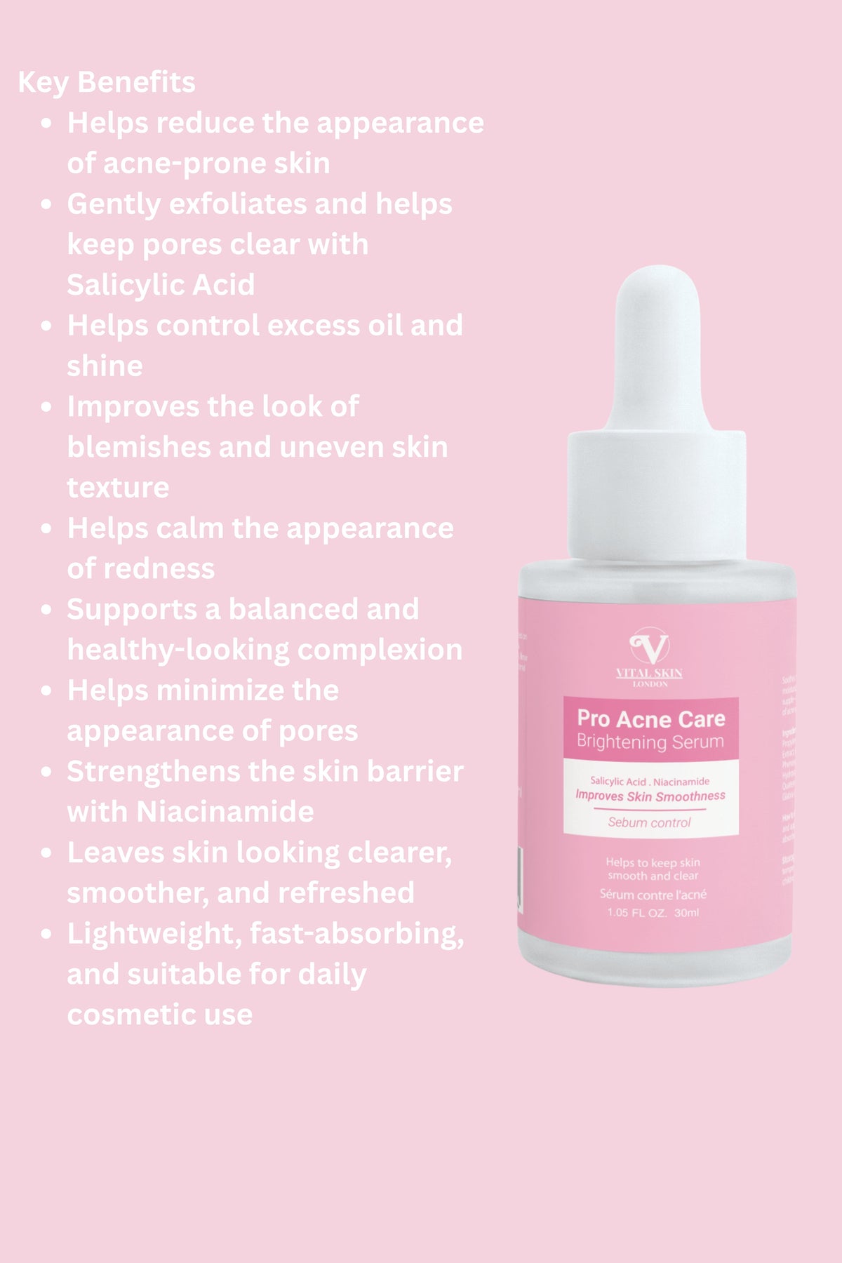 Pro Acne Care Brightening Serum with Salicylic acid & Niacinamide