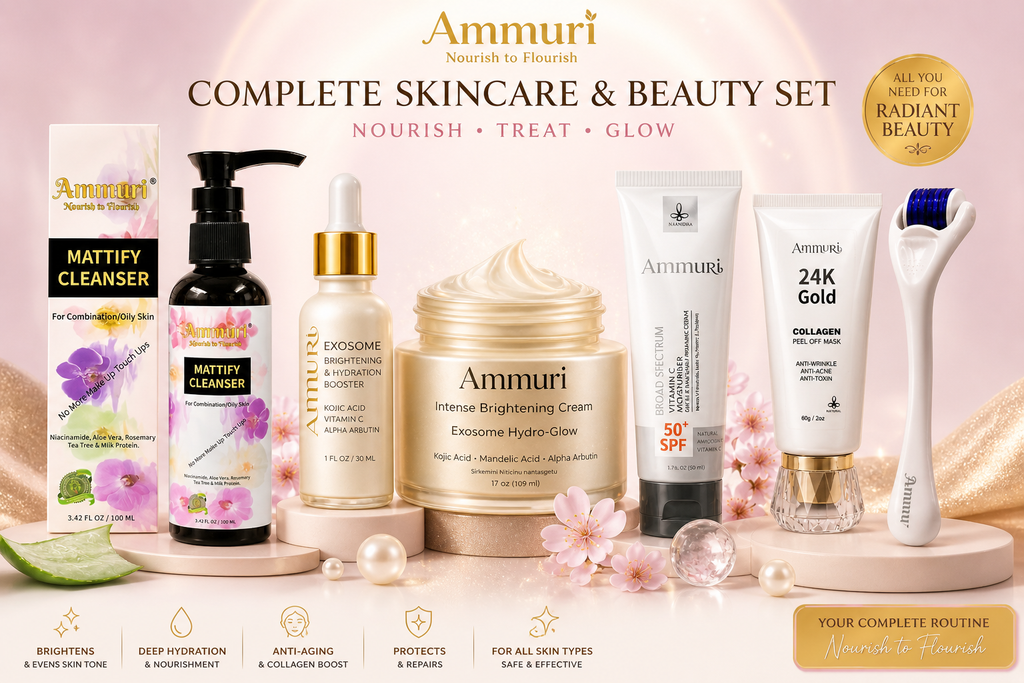 Ensemble de soins et de beauté éclaircissants complets | Nourrit, traite et illumine | Ammuri
